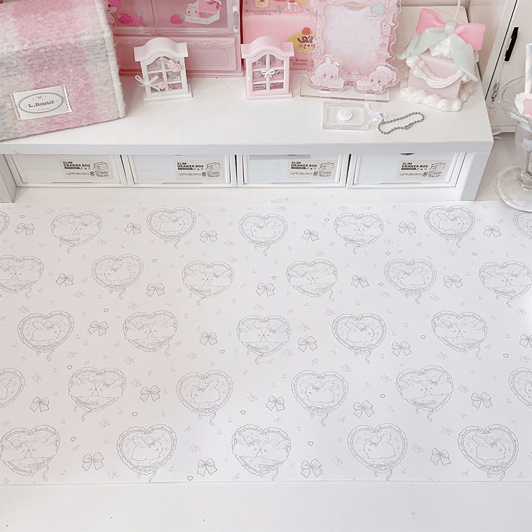 Mouse Pad Blank Sublimation - Leather Desk Pad Protector Pink Bunny