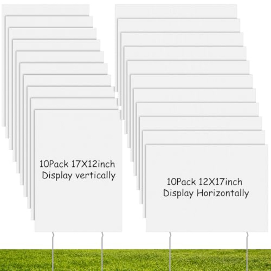 Yard Sign Blank - 20 Pack Blank Yard Signs with
