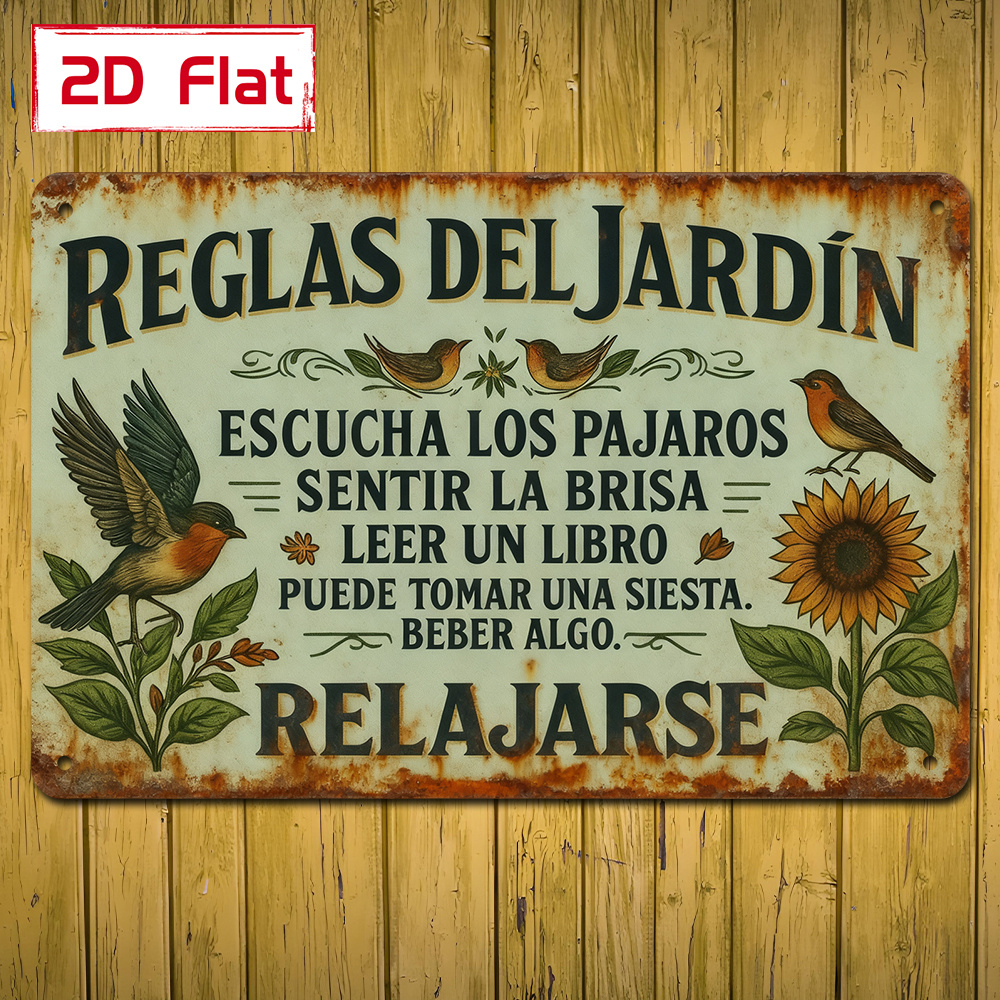 Yard Sign Blank - Spanish Garden Rules Sign 