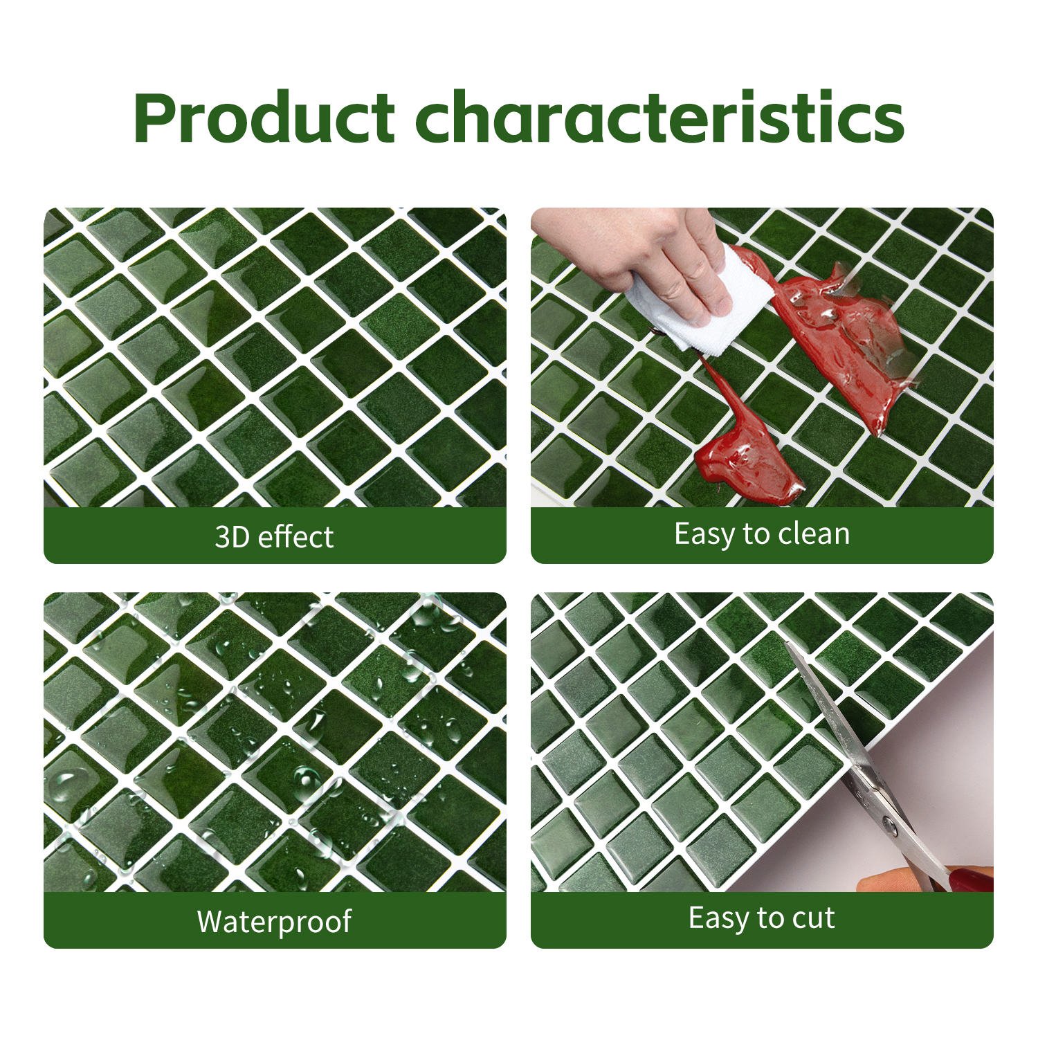 20pcs 3D Mosaic Style Wall Sti - Ceramic Tile Blank ulasan dan harga