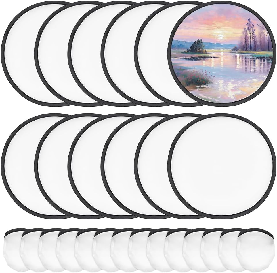 20Pcs White Foldable Flying Di - Puzzle Blank White ulasan dan harga