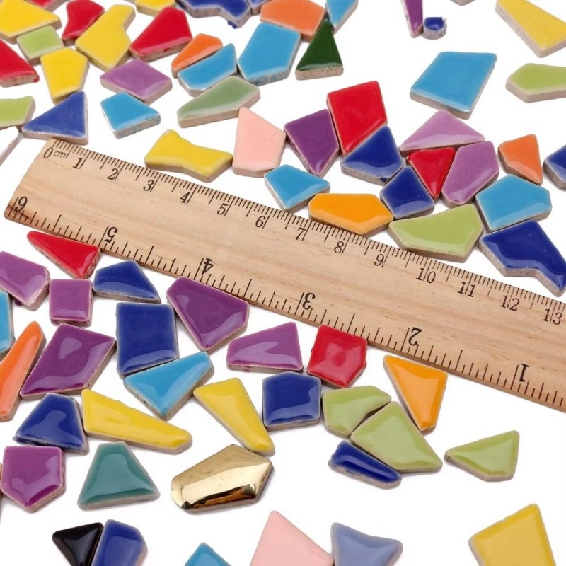 100g Randomly Mixed Colors DIY - Ceramic Tile Blank ulasan dan harga