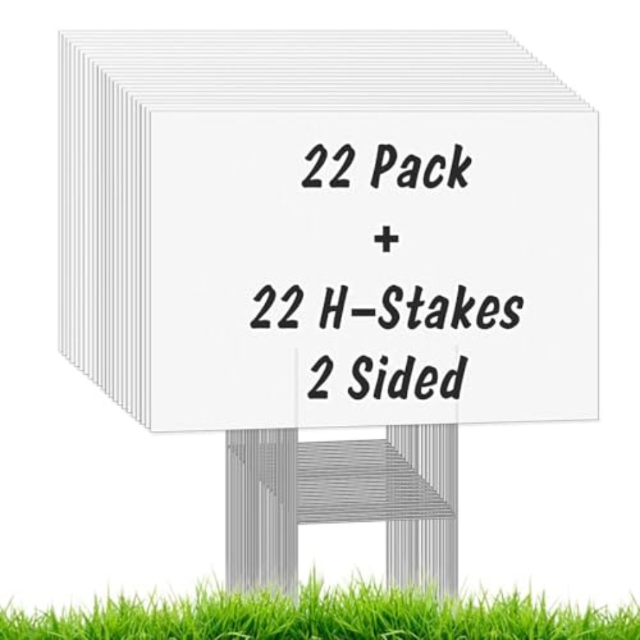 22Pcs Blank Yard Signs with St - Yard Sign Blank ulasan dan harga