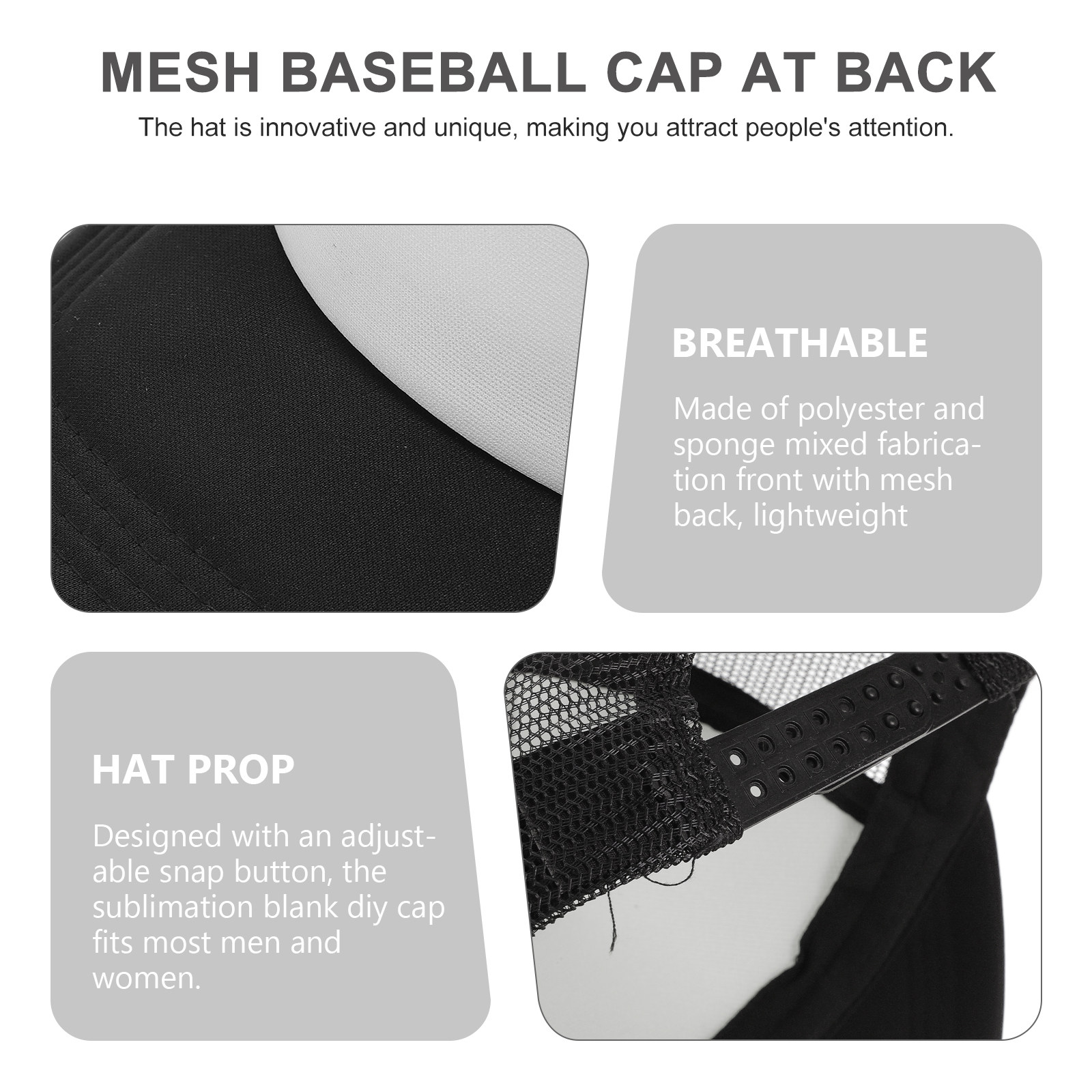 10Pcs Blank Mesh Baseball Caps - Hat Sublimation Blank ulasan dan harga