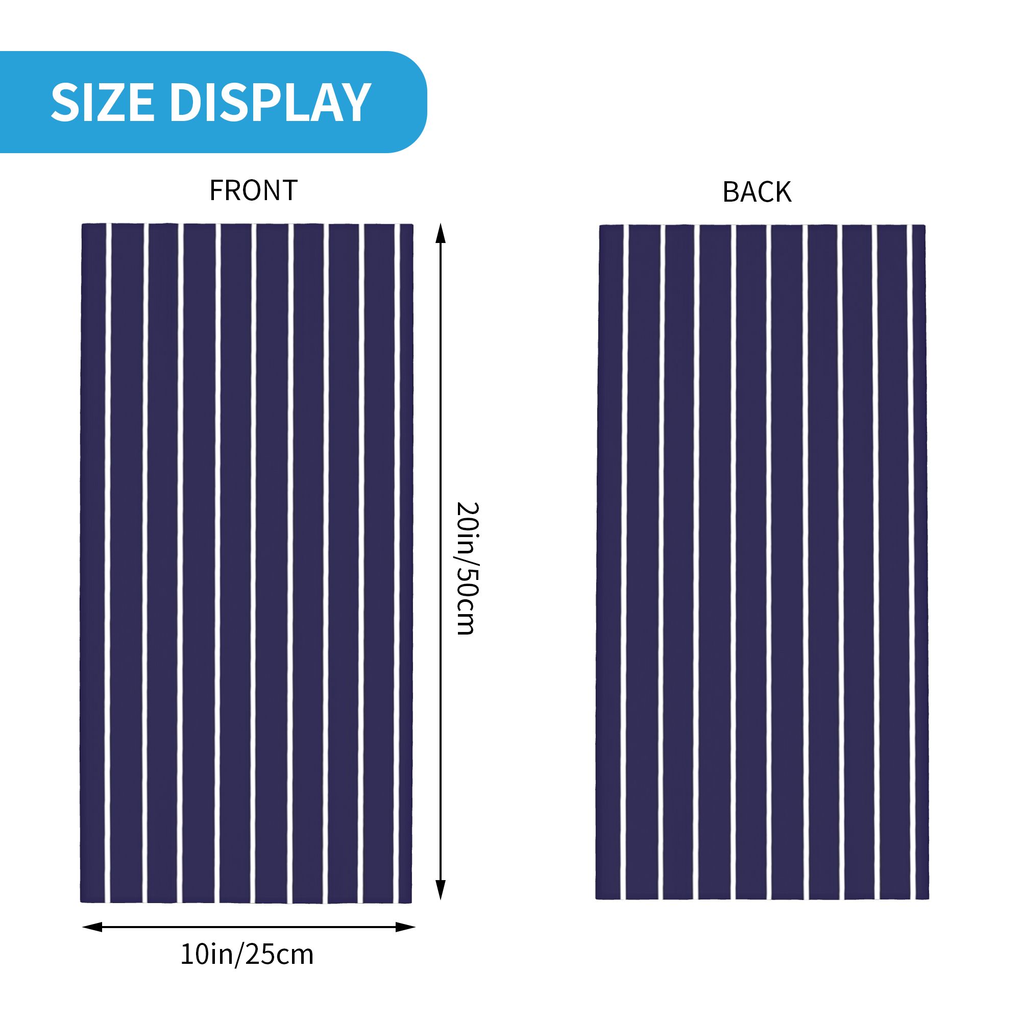 Navy Blue and White stripes Pi - Bandana Blank White ulasan dan harga