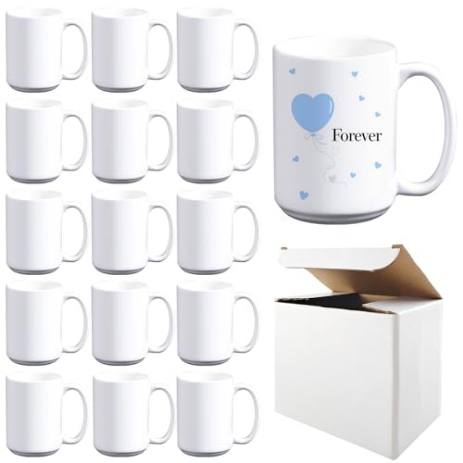 15 PACK 15 oz sublimation mugs - Sublimation Mug White ulasan dan harga