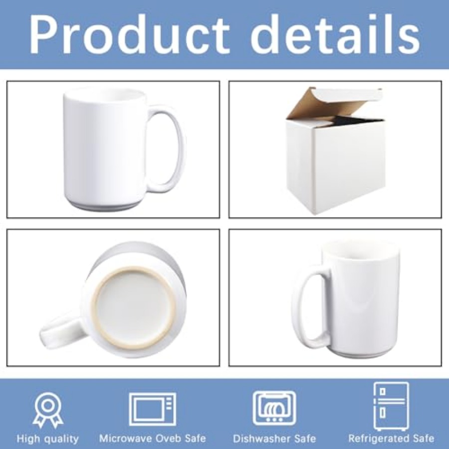 15 PACK 15 oz sublimation mugs - Sublimation Mug White ulasan dan harga