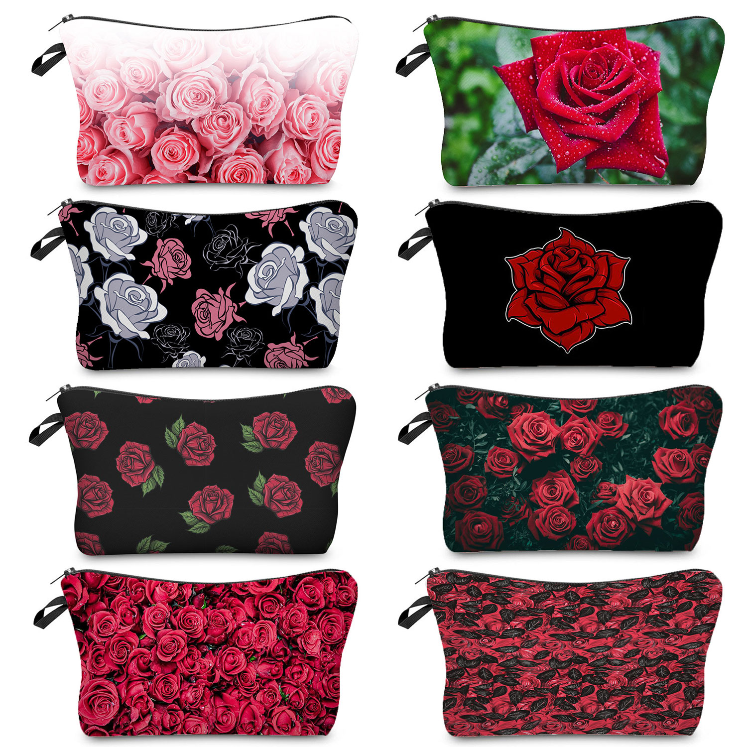 Bright Red Rose Print Cosmetic - Pillow Cover Sublimation ulasan dan harga