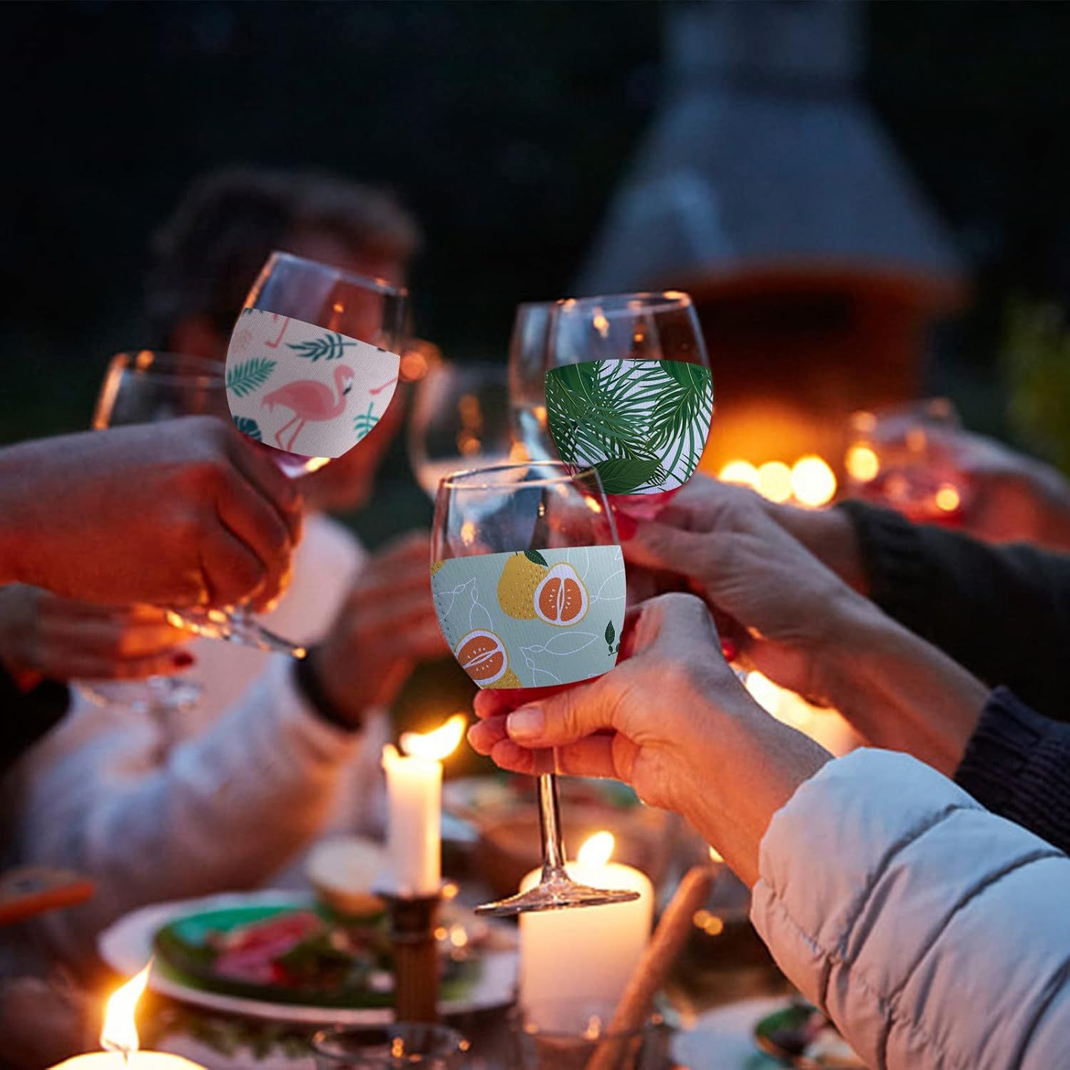 15 PCS Neoprene Wine Glass Sle - Puzzle Blank White ulasan dan harga