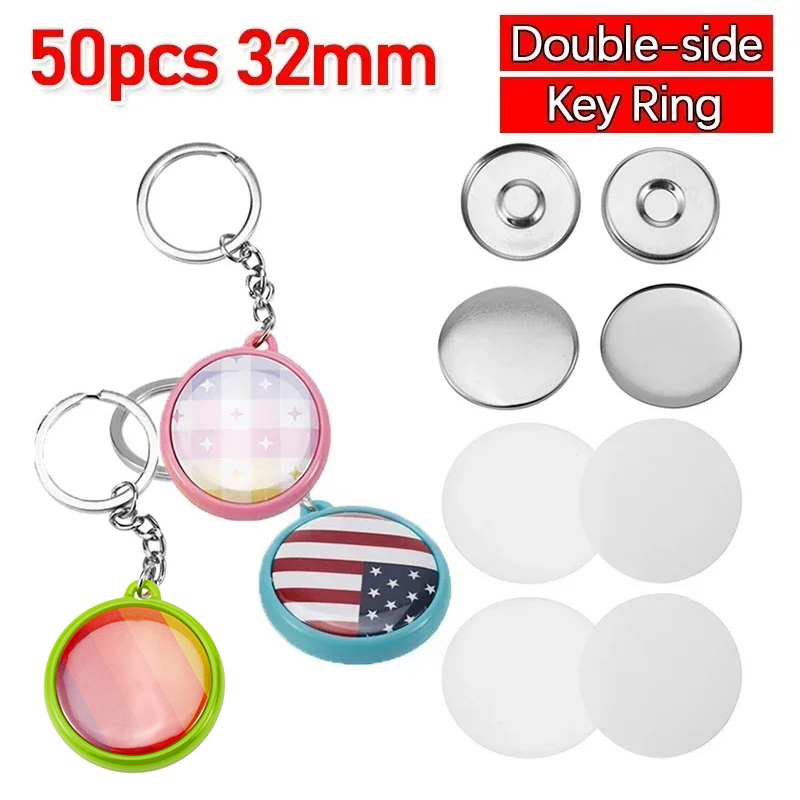 50pcs/Set 25mm 32mm 37mm Doubl - Button Badge Blank ulasan dan harga